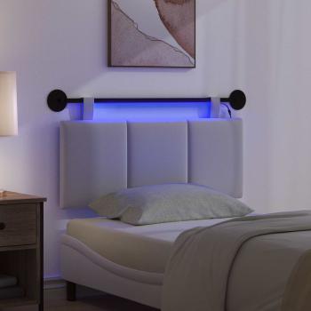 Hängendes Kopfteil Mit LED Licht Weiß Stoff