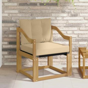 ARDEBO.de - Outdoor-Sofa Massivholz Akazie Weiß und Beige