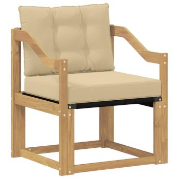 Outdoor-Sofa Massivholz Akazie Weiß und Beige