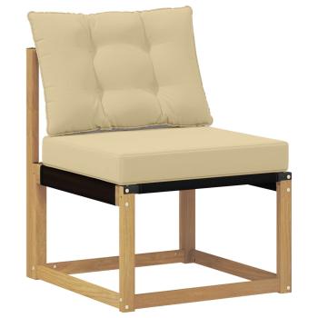 Outdoor-Sofa Massivholz Akazie Weiß und Beige
