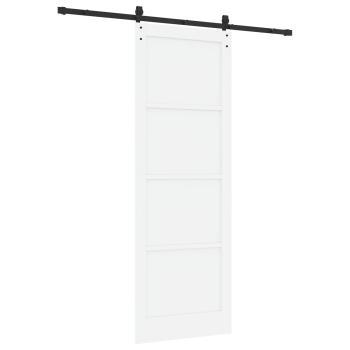Schiebetür Weiß und Schwarz 83 x 232 cm Massives Kiefernholz