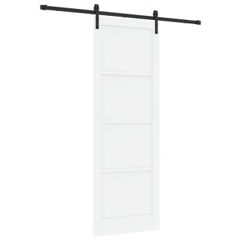 Schiebetür Weiß und Schwarz 83 x 232 cm Massives Kiefernholz
