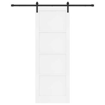 Schiebetür Weiß und Schwarz 83 x 232 cm Massives Kiefernholz