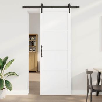 ARDEBO.de - Schiebetür Weiß 83 x 232 cm Massives Kiefernholz
