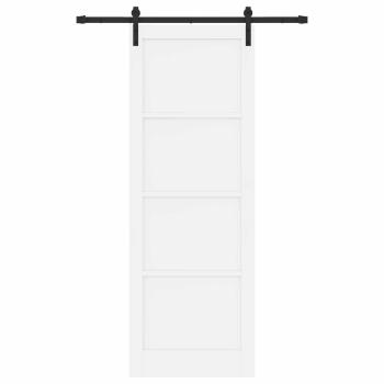 Schiebetür Weiß 83 x 232 cm Massives Kiefernholz