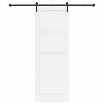 Schiebetür Weiß 83 x 232 cm Massives Kiefernholz