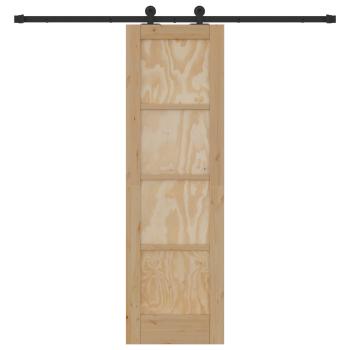 Schiebetür Natürlich und Schwarz 61 x 198,5 cm