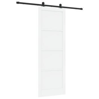 Schiebetür Weiß und Schwarz 83 x 232 cm Massives Kiefernholz