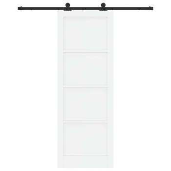 Schiebetür Weiß und Schwarz 83 x 232 cm Massives Kiefernholz