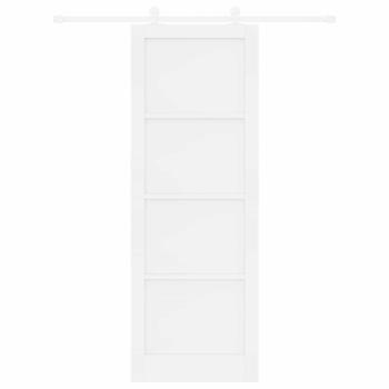 Schiebetür Weiß 83 x 232 cm Massives Kiefernholz