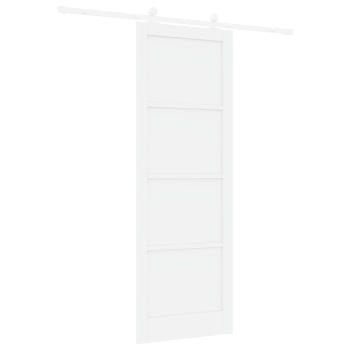Schiebetür Weiß 83 x 232 cm Massives Kiefernholz