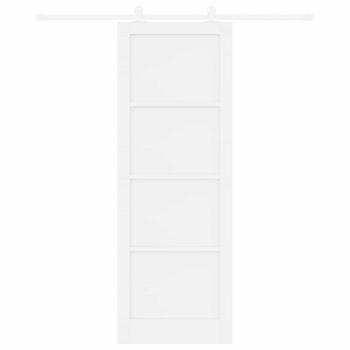 Schiebetür Weiß 83 x 232 cm Massives Kiefernholz