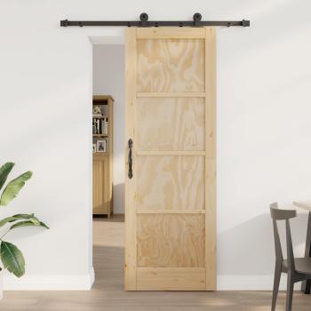 ARDEBO.de - Schiebetür ORKDAL 73,5 x 211 cm Massives Kiefernholz Natur