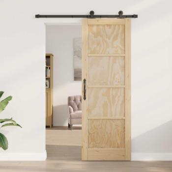 Schiebetür ORKDAL 73,5 x 211 cm Massives Kiefernholz Natur