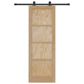 Schiebetür ORKDAL 73,5 x 211 cm Massives Kiefernholz Natur