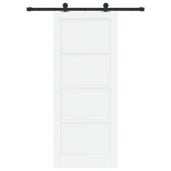 Schiebetür ORKDAL Weiß 83 x 202 cm Massives Kiefernholz