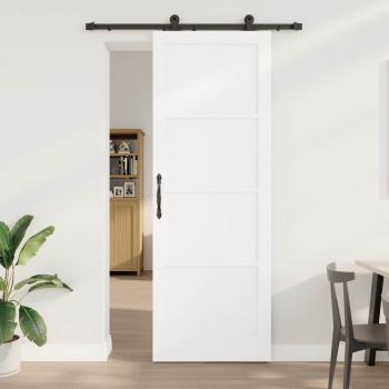 ARDEBO.de - Schiebetür ORKDAL 83 x 232 cm Massives Kiefernholz Weiß