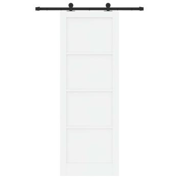 Schiebetür ORKDAL 83 x 232 cm Massives Kiefernholz Weiß