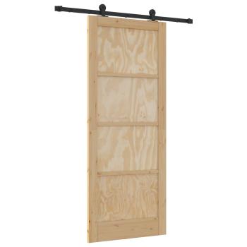 Schiebetür ORKDAL 86 x 211 cm Massives Kiefernholz Natur