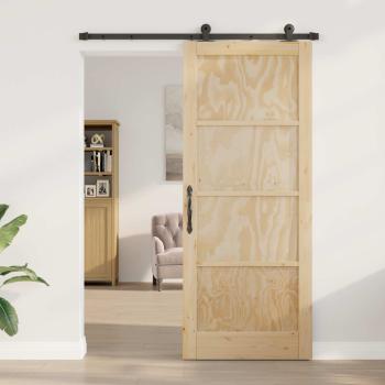 Schiebetür ORKDAL 86 x 211 cm Massives Kiefernholz Natur