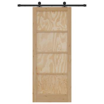 Schiebetür ORKDAL 86 x 211 cm Massives Kiefernholz Natur