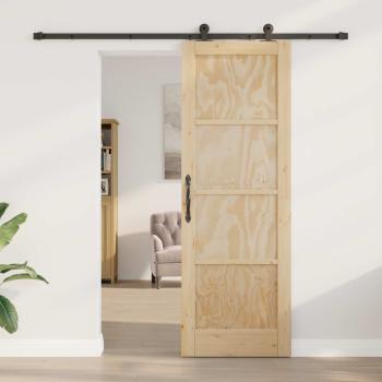 Schiebetür ORKDAL 73,5 x 211 cm Massives Kiefernholz Natur