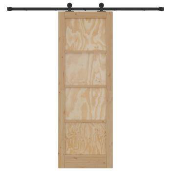 Schiebetür ORKDAL 73,5 x 211 cm Massives Kiefernholz Natur