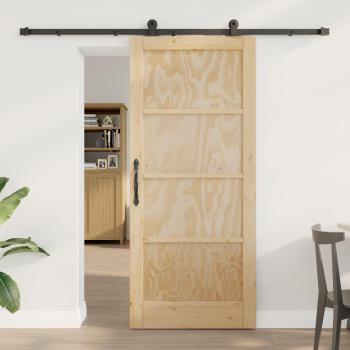 ARDEBO.de - Schiebetür ORKDAL 86 x 198,5 cm Massives Kiefernholz Natur