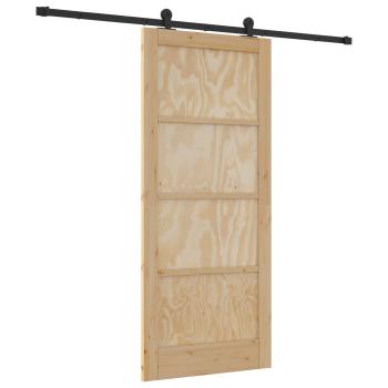 Schiebetür ORKDAL 86 x 198,5 cm Massives Kiefernholz Natur