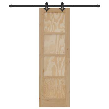 Schiebetür Natürlich und Schwarz 61 x 198,5 cm