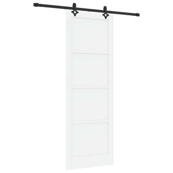 Schiebetür Weiß und Schwarz 83 x 232 cm Massives Kiefernholz