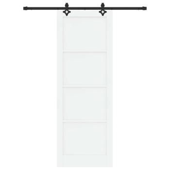 Schiebetür Weiß und Schwarz 83 x 232 cm Massives Kiefernholz