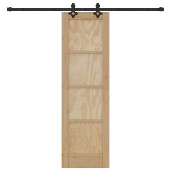 Schiebetür Natürlich und Schwarz 61 x 198,5 cm
