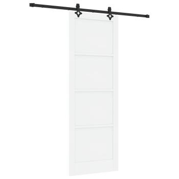 Schiebetür Weiß und Schwarz 83 x 232 cm Massives Kiefernholz
