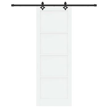 Schiebetür Weiß und Schwarz 83 x 232 cm Massives Kiefernholz