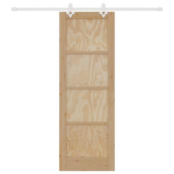 Schiebetür Natürlich und Weiß 73,5 x 211 cm