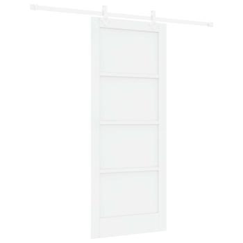Schiebetür Weiß 83 x 202 cm Massives Kiefernholz
