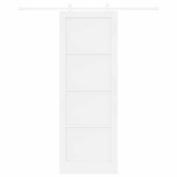 Schiebetür Weiß 83 x 232 cm Massives Kiefernholz