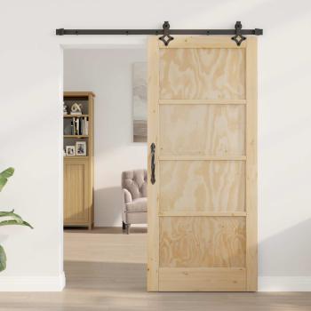 Schiebetür ORKDAL 86 x 198,5 cm Massives Kiefernholz Natur