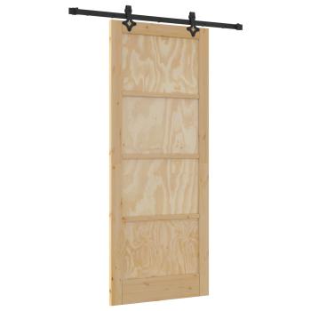 Schiebetür ORKDAL 86 x 211 cm Massives Kiefernholz Natur