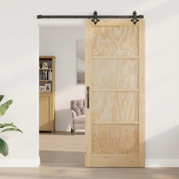 Schiebetür ORKDAL 86 x 211 cm Massives Kiefernholz Natur