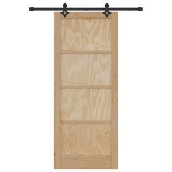 Schiebetür ORKDAL 86 x 211 cm Massives Kiefernholz Natur