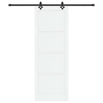Schiebetür ORKDAL Weiß 83 x 232 cm Massives Kiefernholz