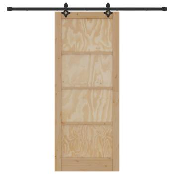 Schiebetür ORKDAL 86 x 211 cm Massives Kiefernholz Natur