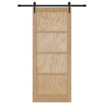 Schiebetür ORKDAL 86 x 211 cm Massives Kiefernholz Natur