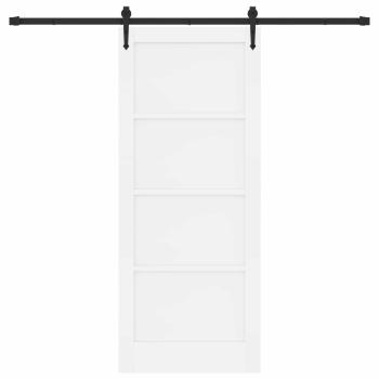 Schiebetür ORKDAL Weiß 83 x 202 cm Massives Kiefernholz