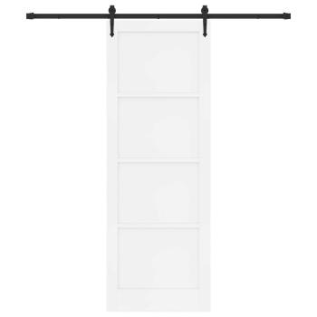 Schiebetür ORKDAL 83 x 232 cm Massives Kiefernholz Weiß