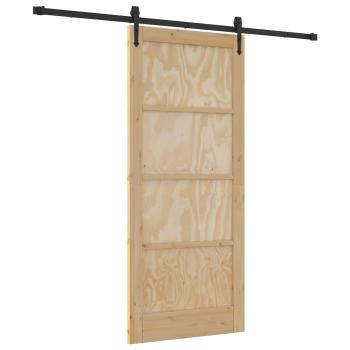Schiebetür ORKDAL 86 x 198,5 cm Massives Kiefernholz Natur