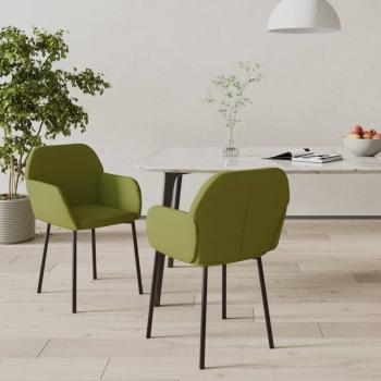 ARDEBO.de - Esszimmerstühle 2 Stk. Hellgrün Samt