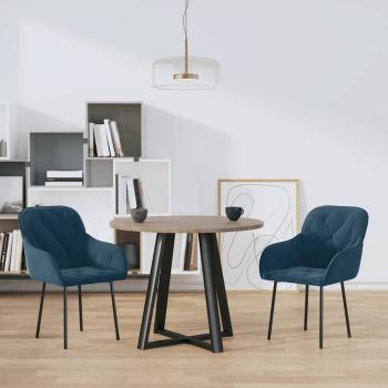 ARDEBO.de - Esszimmerstühle 2 Stk. Blau Samt